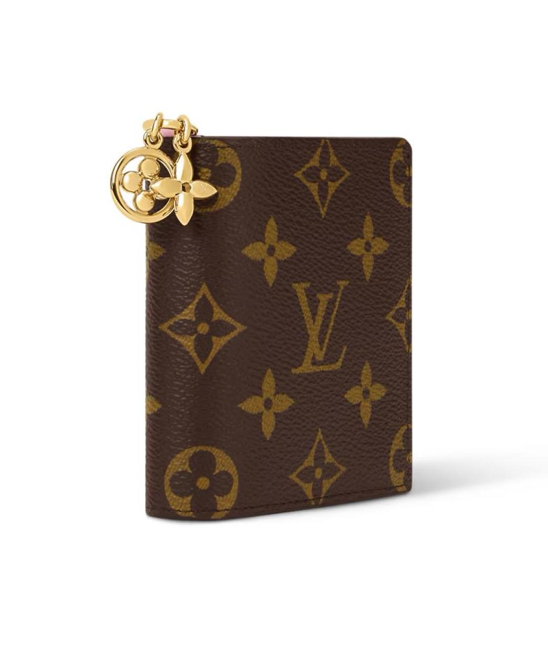 LOUIS VUITTON Коричневый кожаный кошелек, фото 2