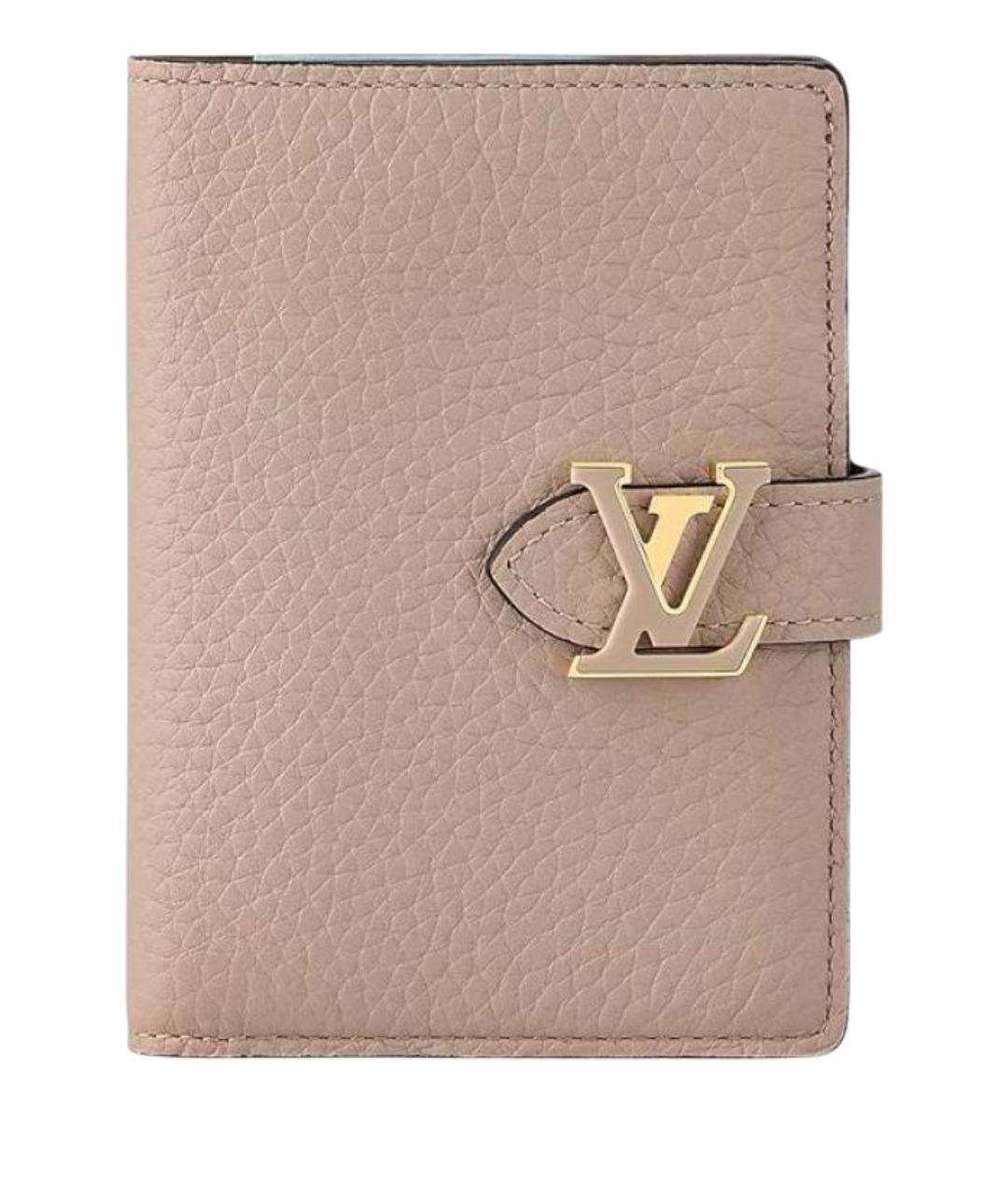 LOUIS VUITTON Бежевый кожаный кошелек, фото 1