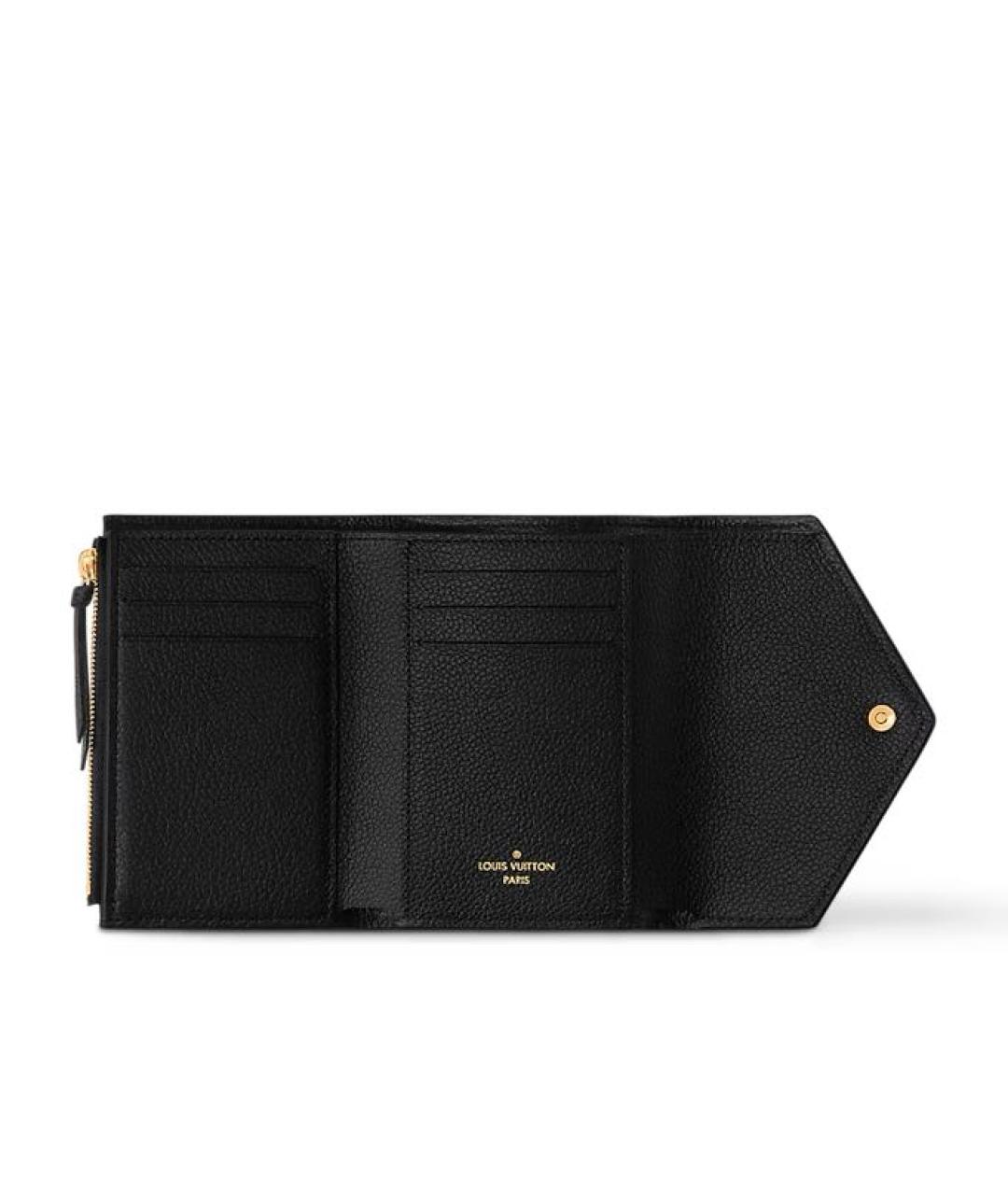 LOUIS VUITTON Черный кожаный кошелек, фото 5