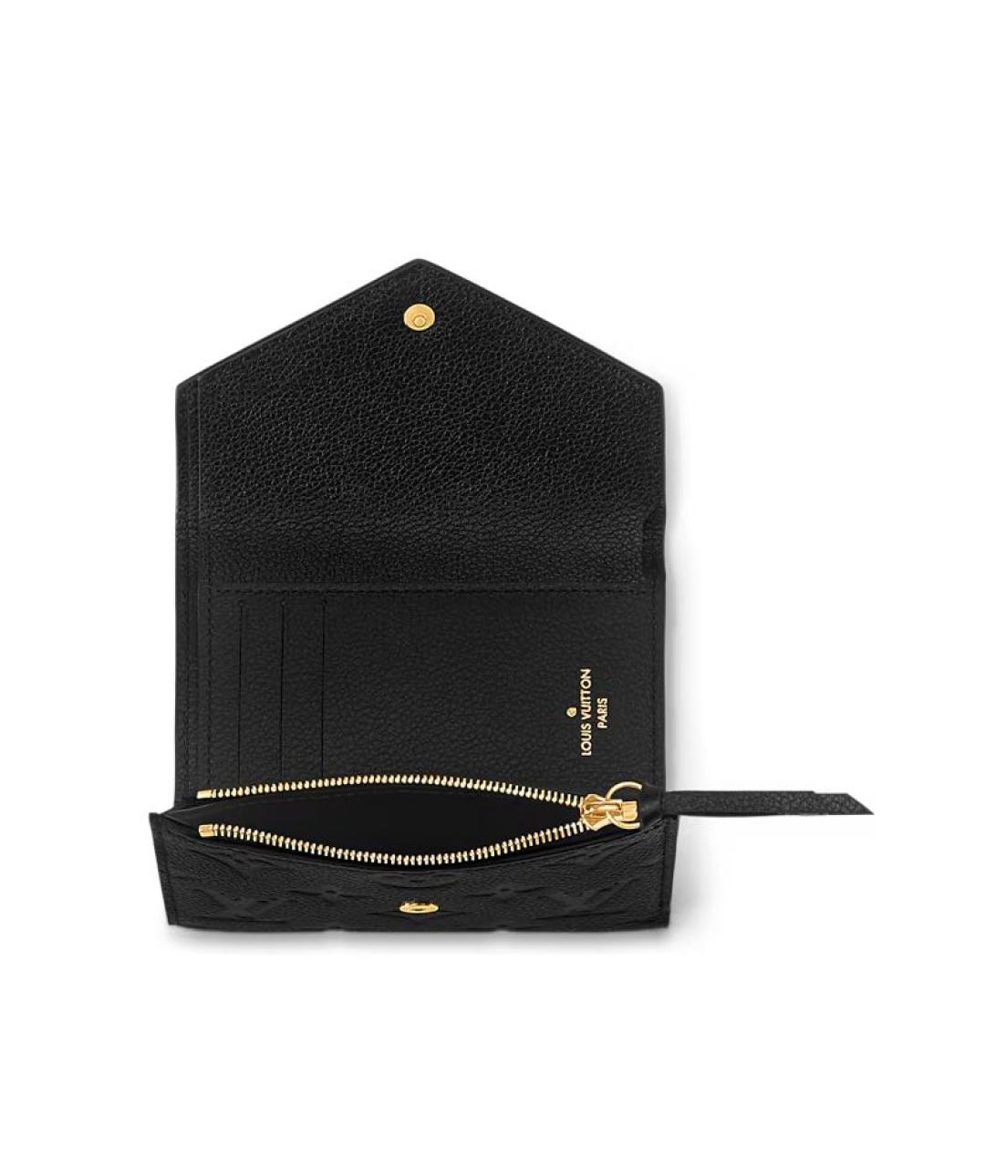 LOUIS VUITTON Черный кожаный кошелек, фото 3