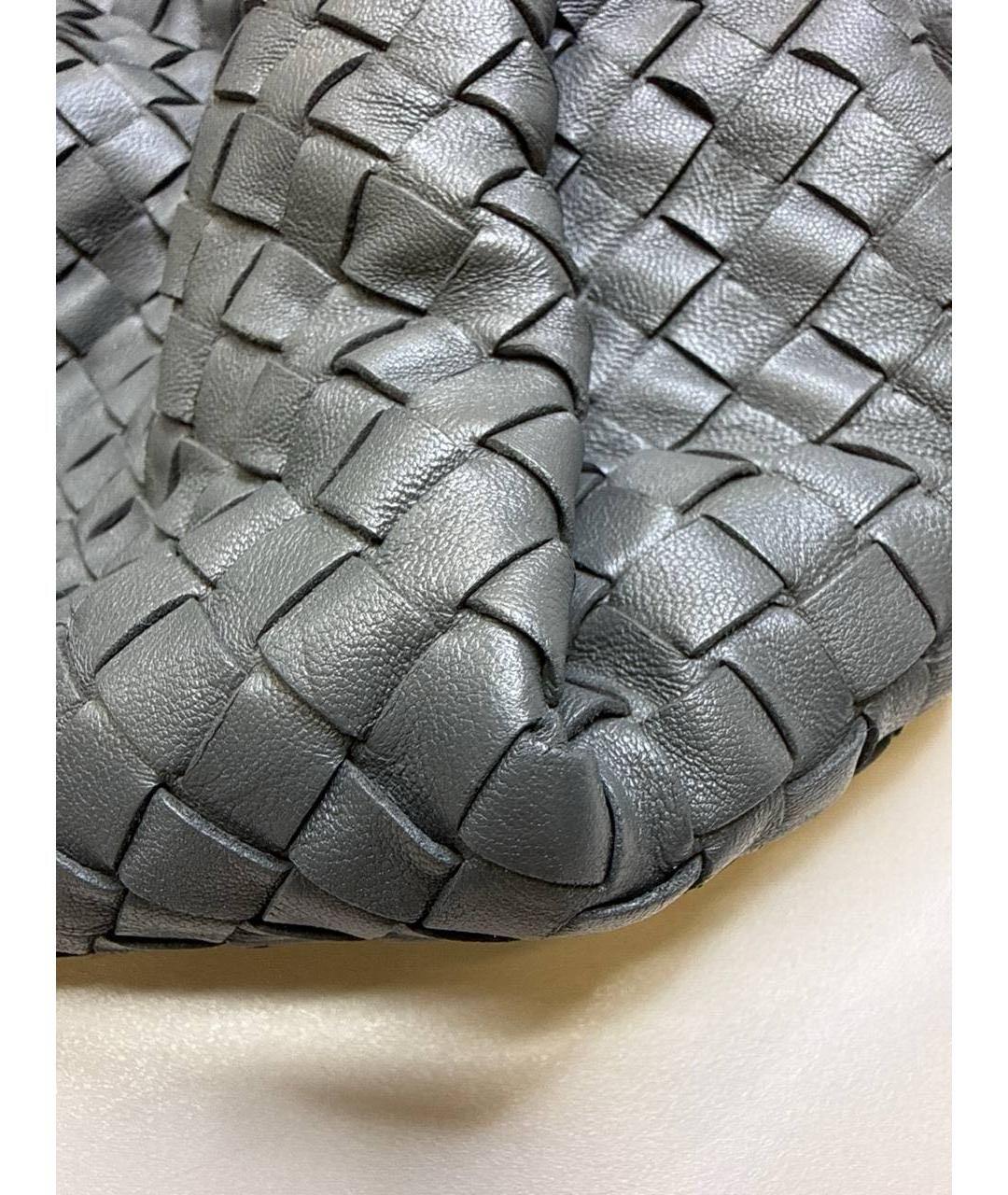 BOTTEGA VENETA Серая кожаная сумка с короткими ручками, фото 3