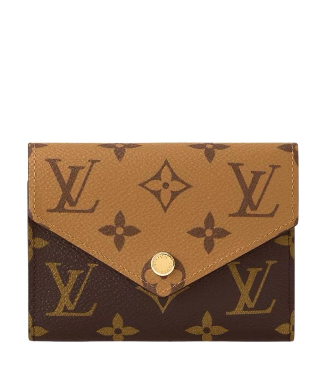 LOUIS VUITTON Коричневый кожаный кошелек, фото 1