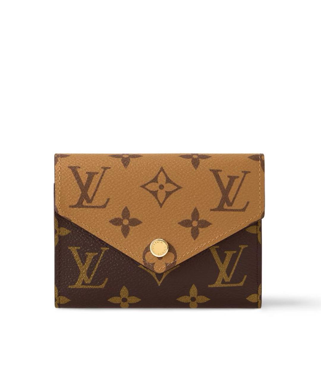 LOUIS VUITTON Коричневый кожаный кошелек, фото 6