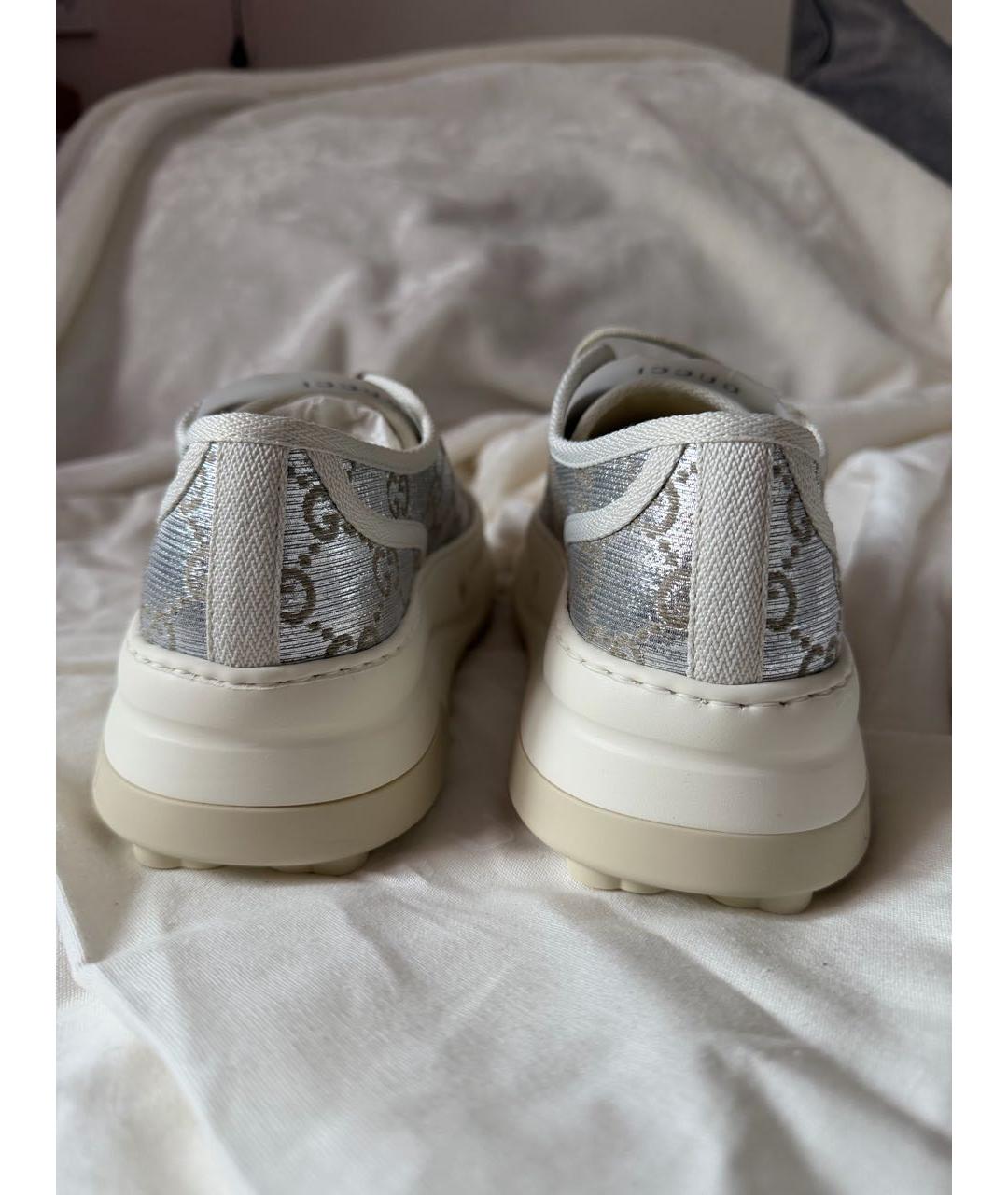 GUCCI Бежевые текстильные кеды, фото 4