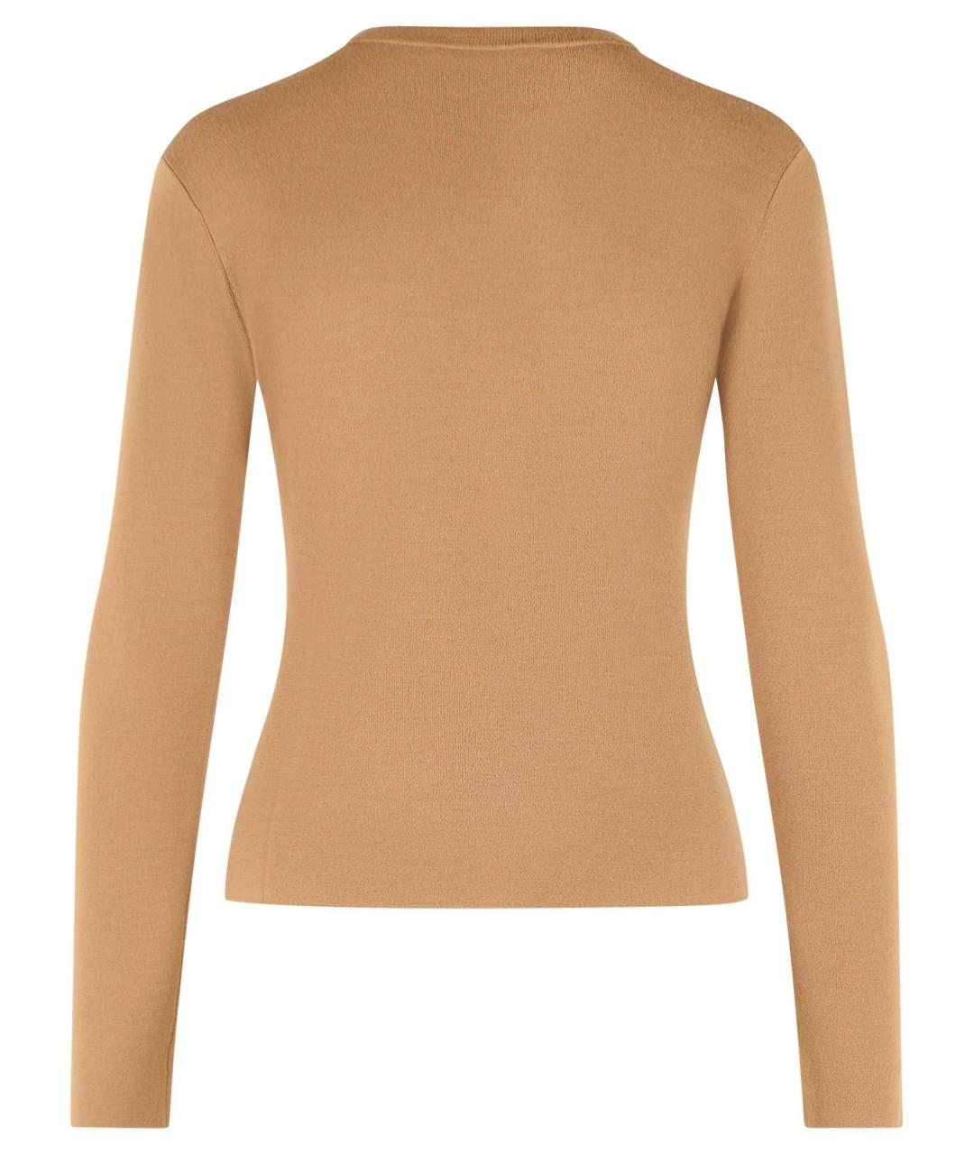 MAX MARA Бежевый шерстяной джемпер / свитер, фото 3