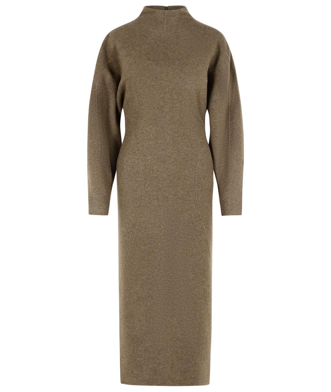 MAX MARA Коричневое шерстяное повседневное платье, фото 1