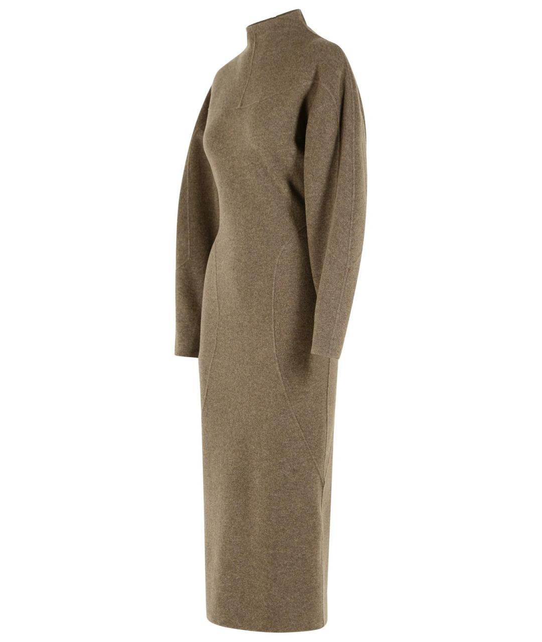 MAX MARA Коричневое шерстяное повседневное платье, фото 2