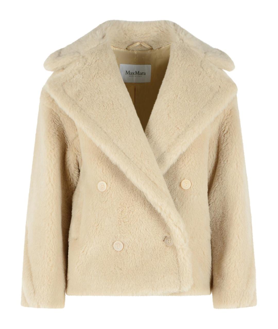 MAX MARA Бежевая шерстяная шуба, фото 1