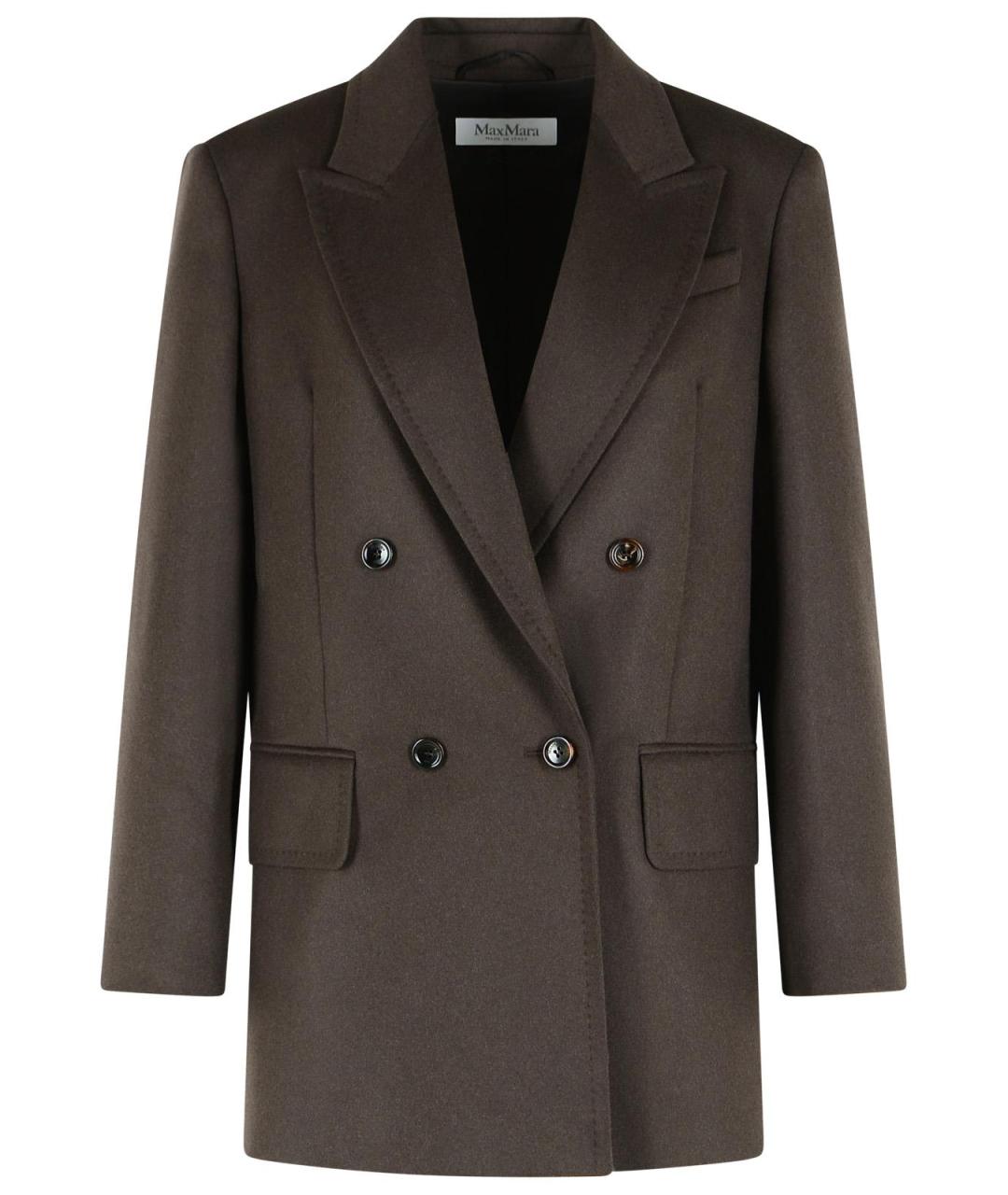 MAX MARA Коричневый шерстяной жакет/пиджак, фото 1