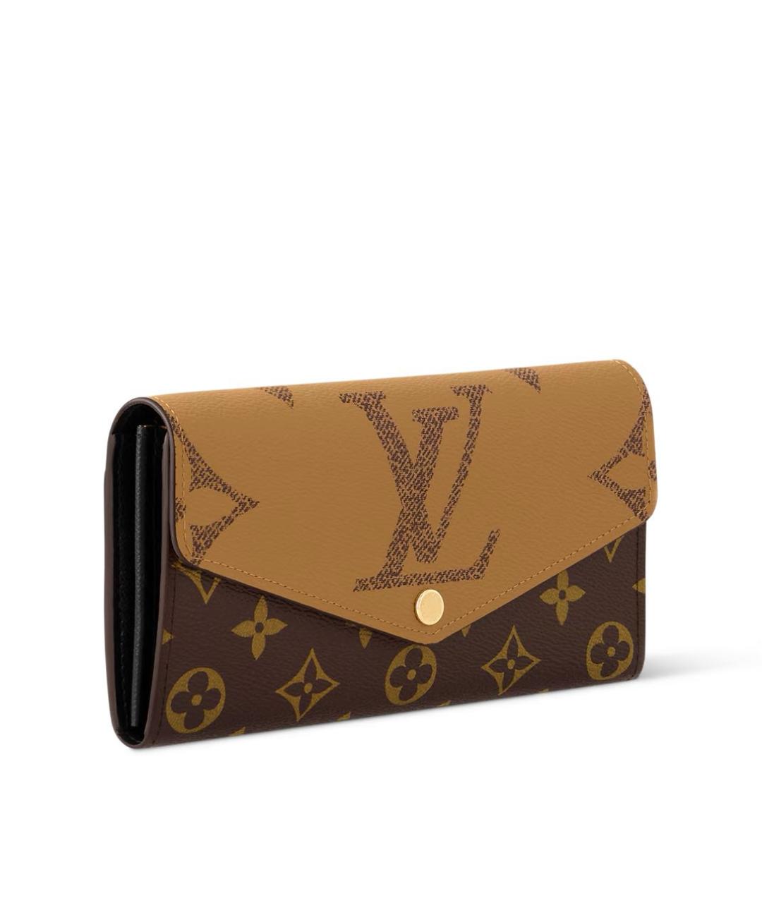 LOUIS VUITTON Коричневый кожаный кошелек, фото 3