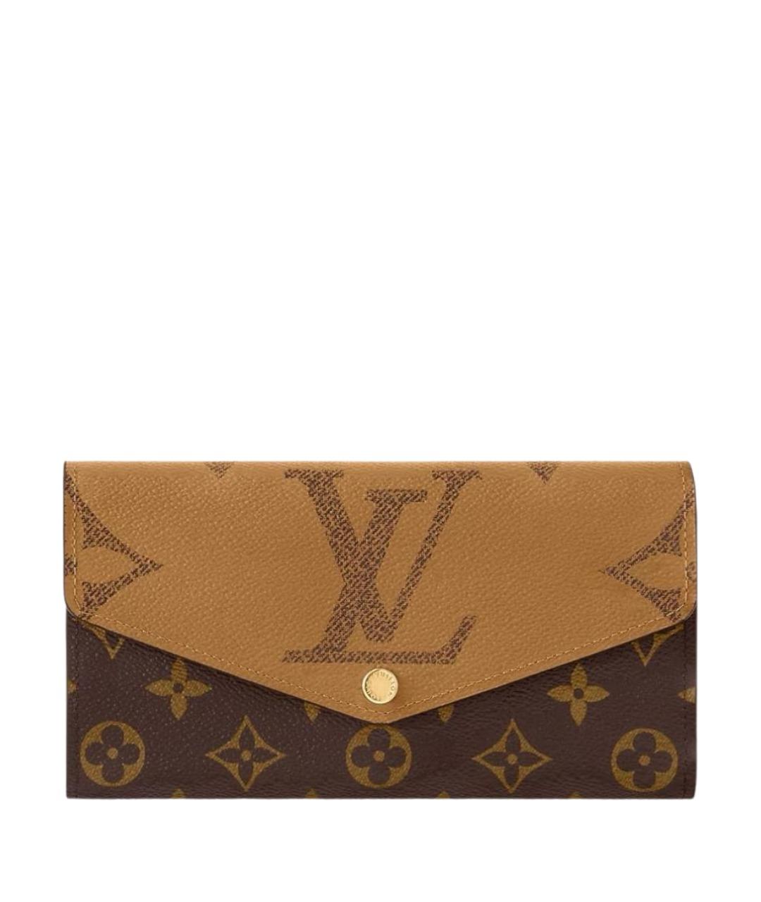 LOUIS VUITTON Коричневый кожаный кошелек, фото 1