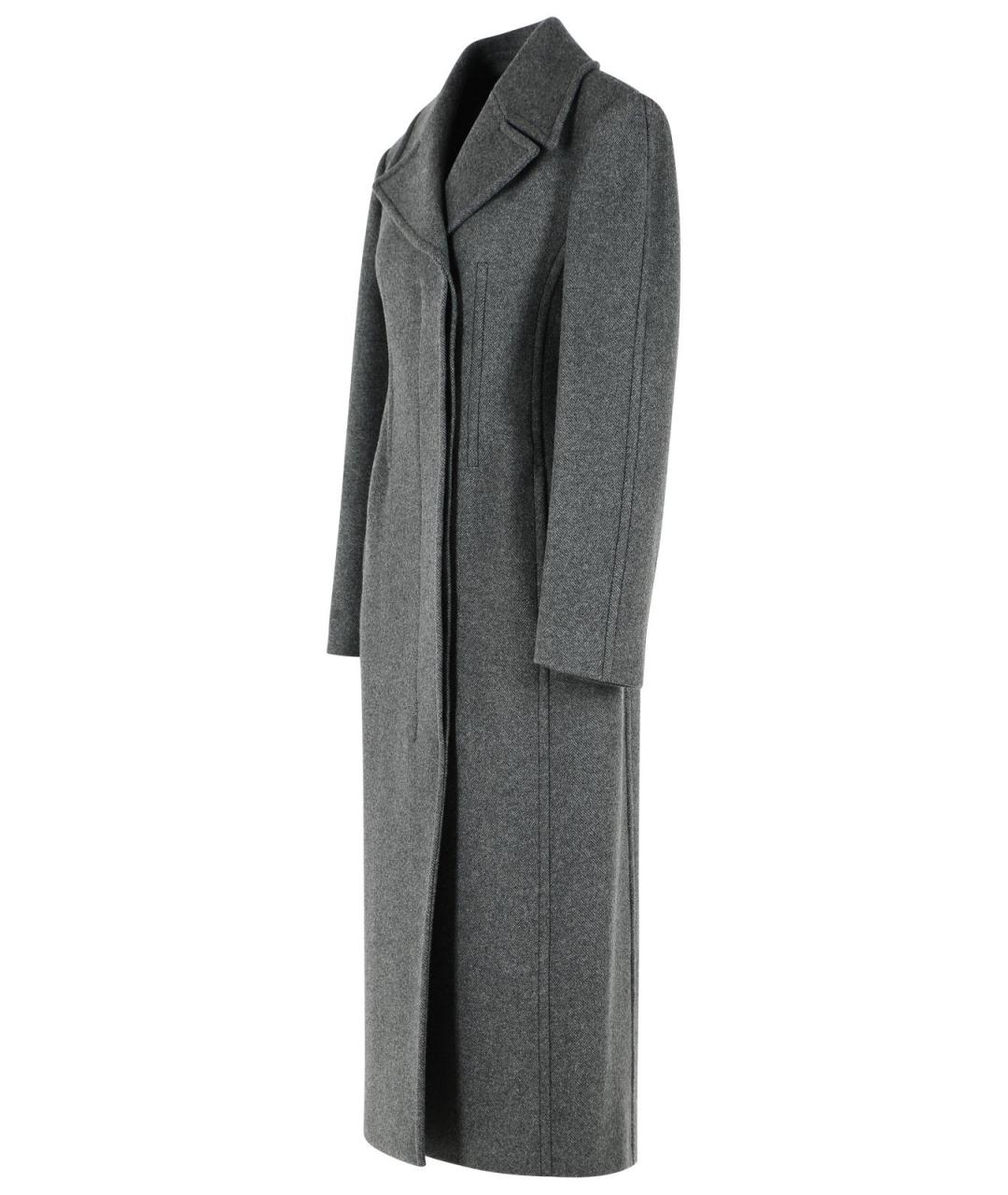 SPORTMAX Серое шерстяное пальто, фото 2