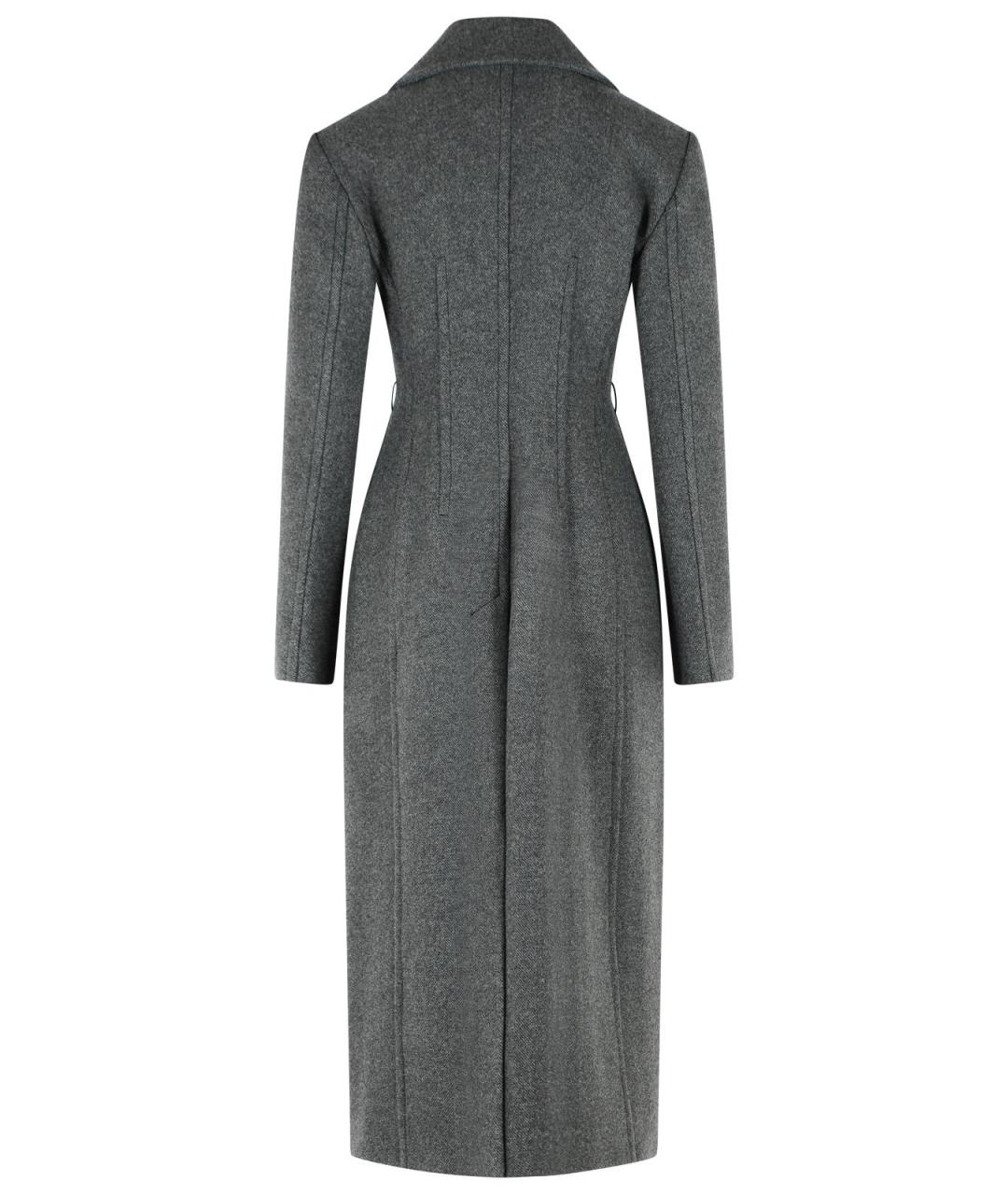 SPORTMAX Серое шерстяное пальто, фото 3