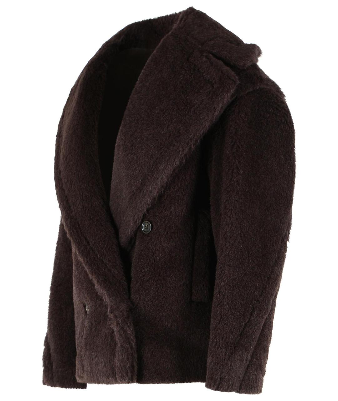 MAX MARA Коричневая шерстяная шуба, фото 2