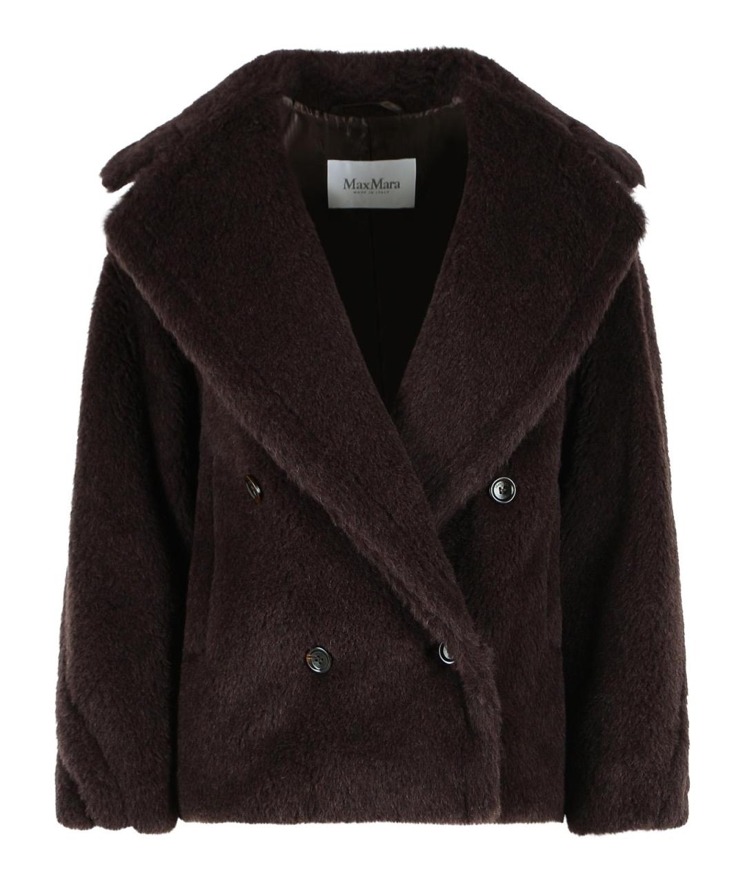 MAX MARA Коричневая шерстяная шуба, фото 1