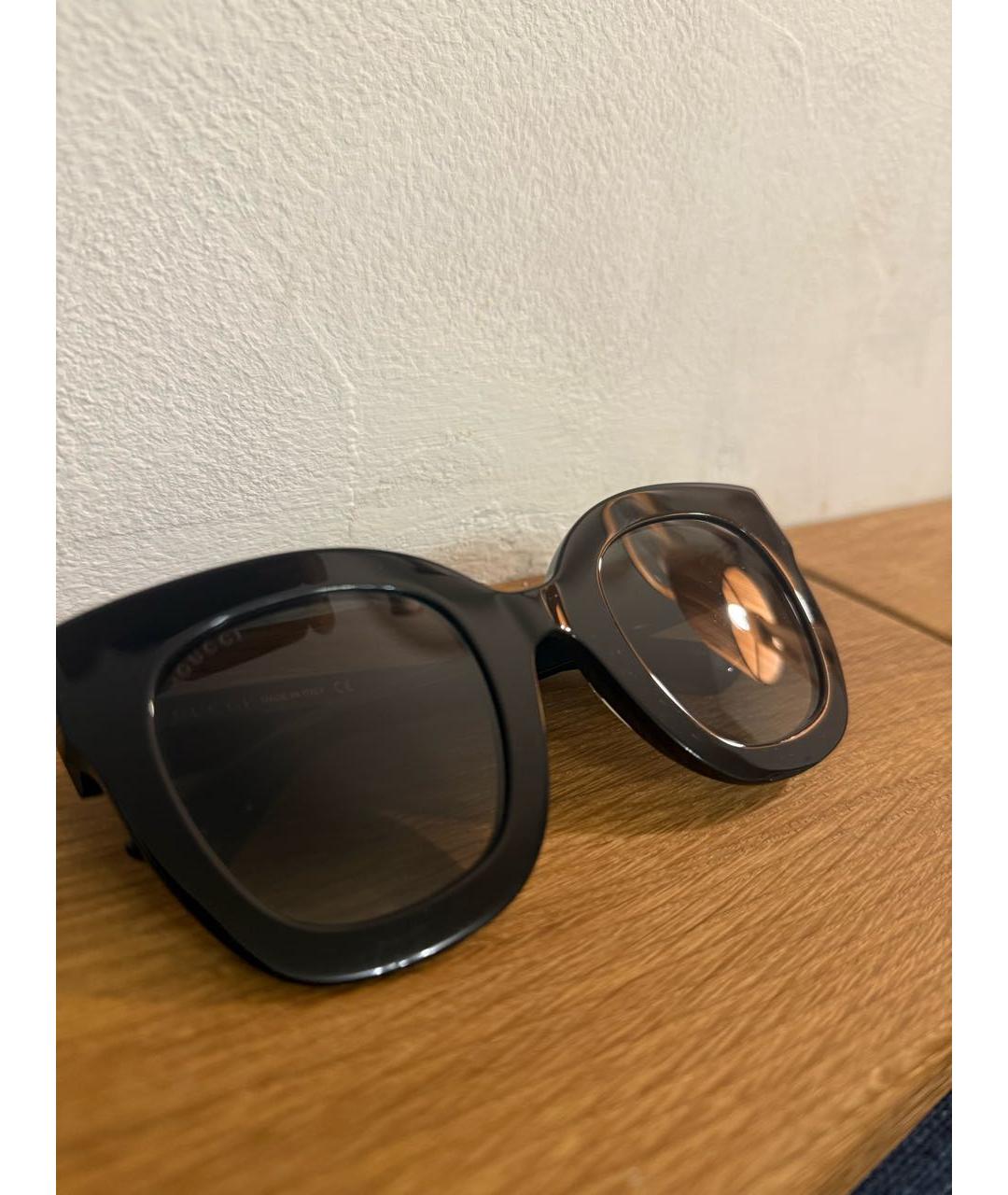 GUCCI Черные пластиковые солнцезащитные очки, фото 2