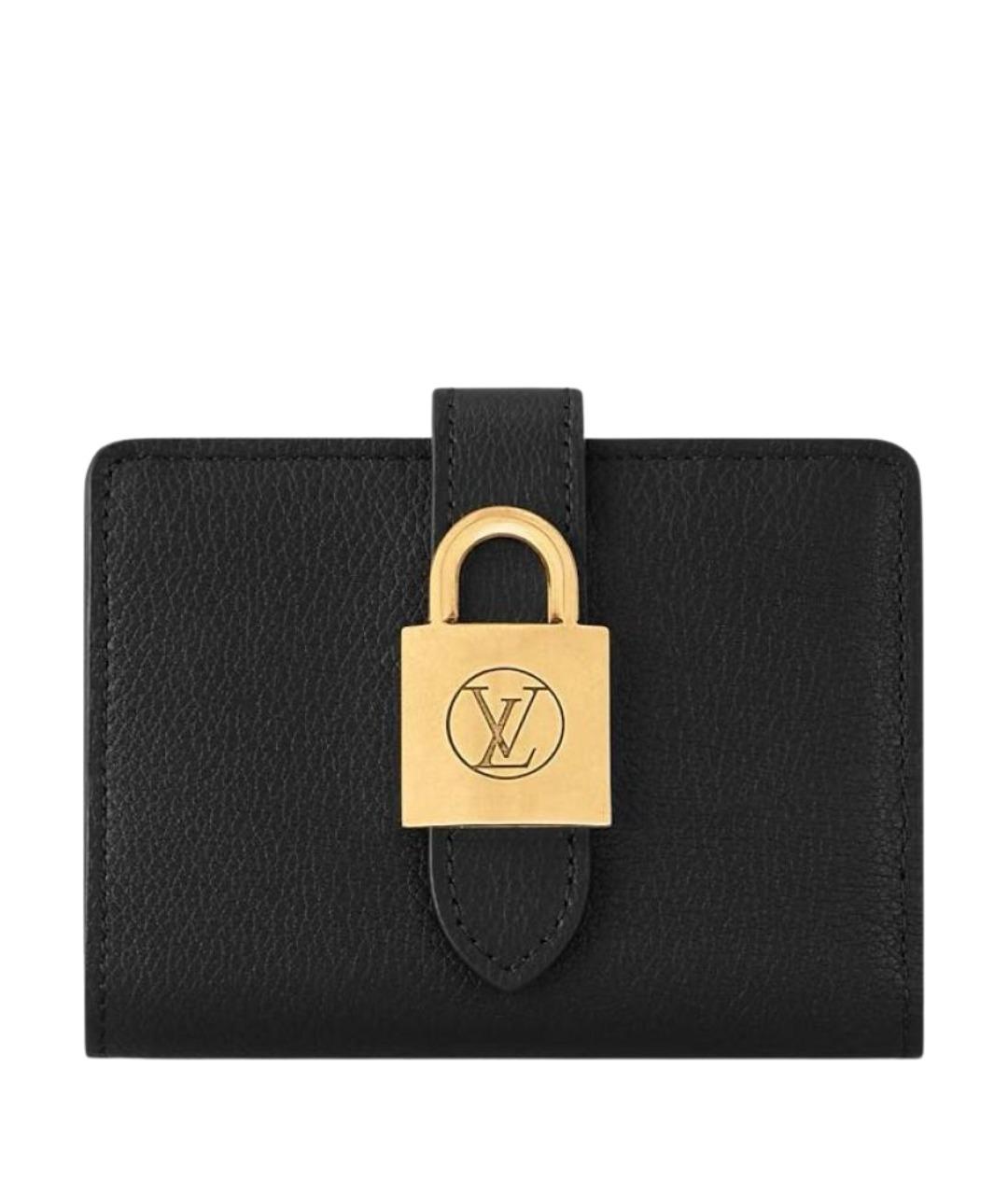 LOUIS VUITTON Черный кожаный кошелек, фото 1