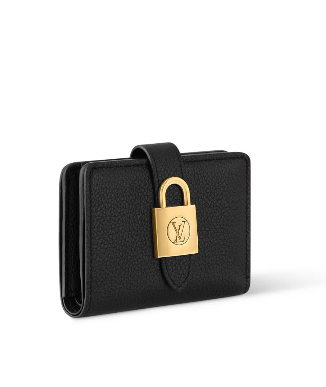 LOUIS VUITTON Черный кожаный кошелек, фото 2