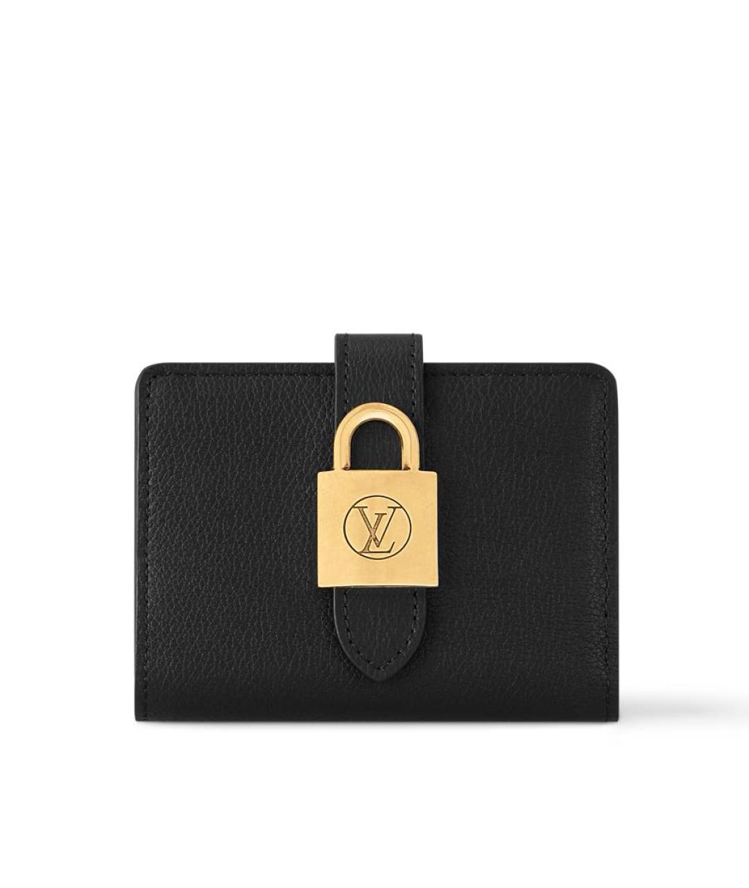 LOUIS VUITTON Черный кожаный кошелек, фото 5
