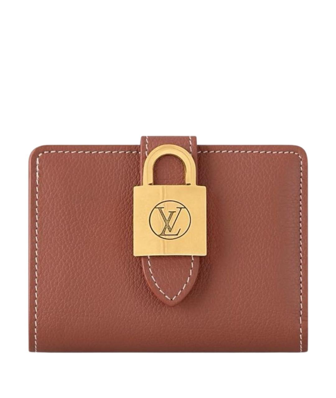 LOUIS VUITTON Коричневый кожаный кошелек, фото 1