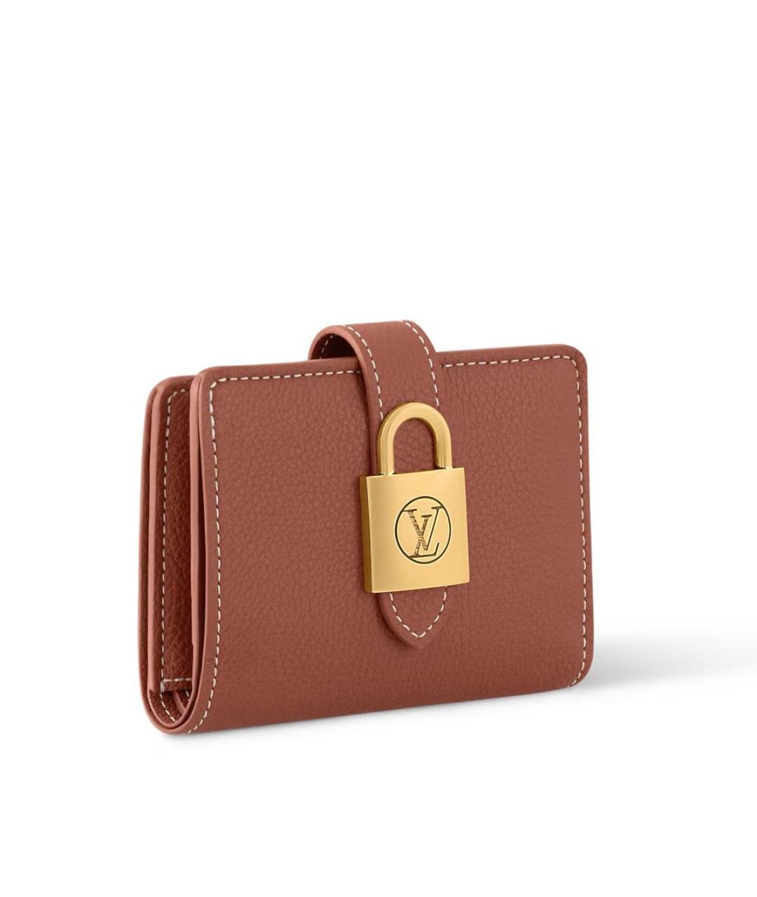 LOUIS VUITTON Коричневый кожаный кошелек, фото 2