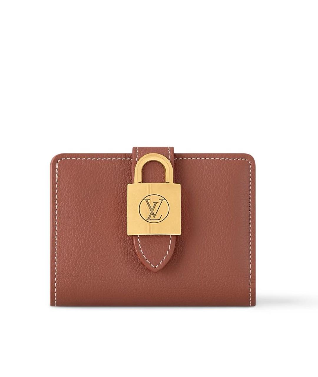 LOUIS VUITTON Коричневый кожаный кошелек, фото 5