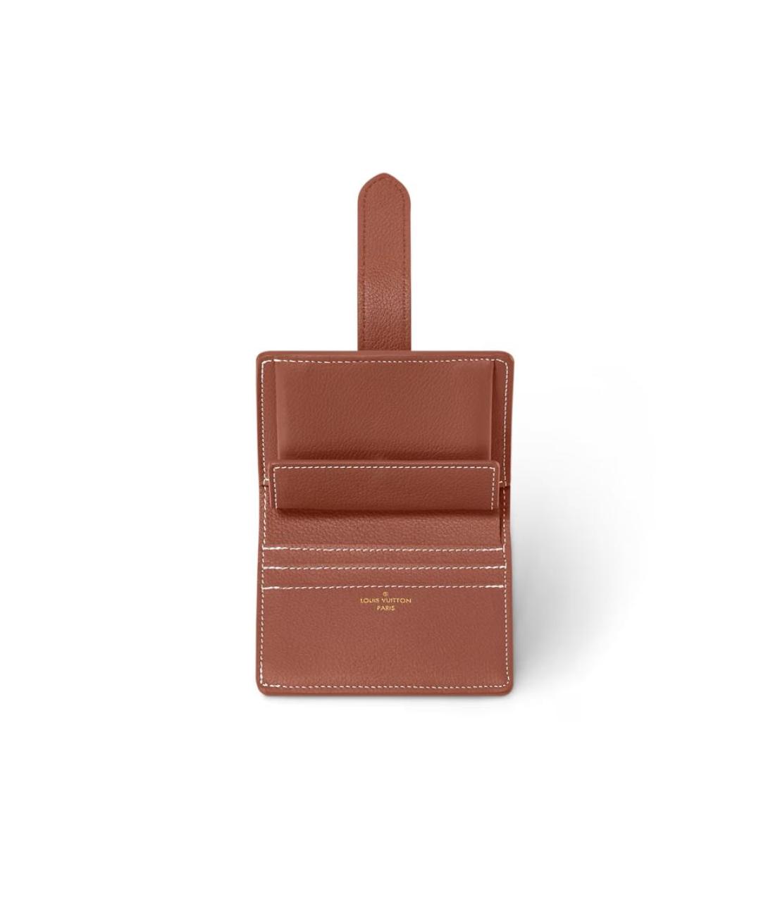 LOUIS VUITTON Коричневый кожаный кошелек, фото 3