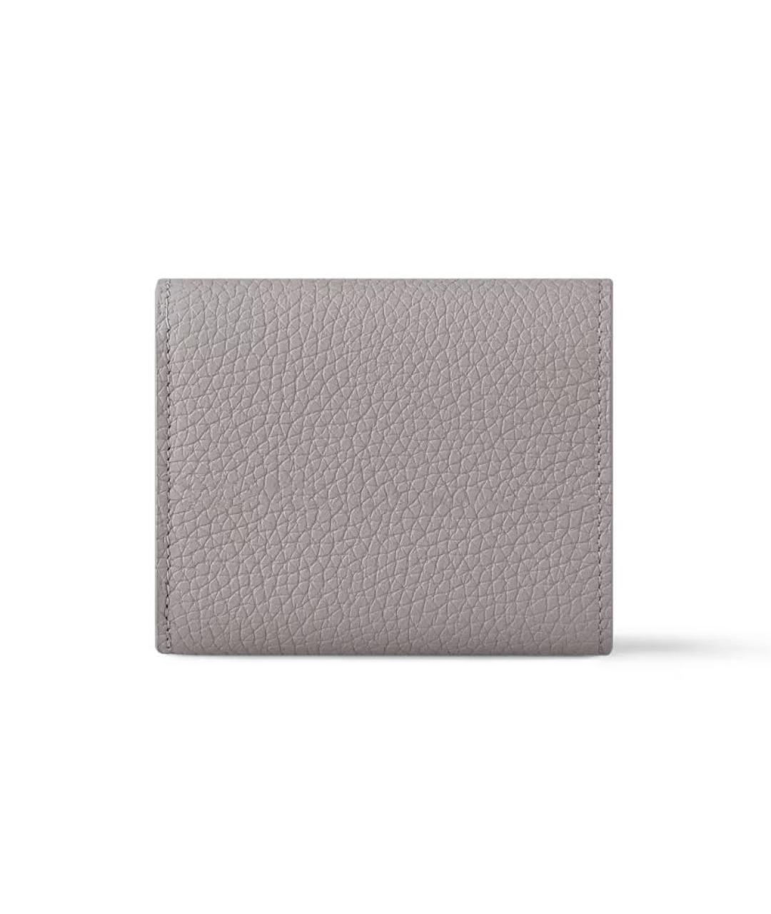 LOUIS VUITTON Серый кожаный кошелек, фото 4