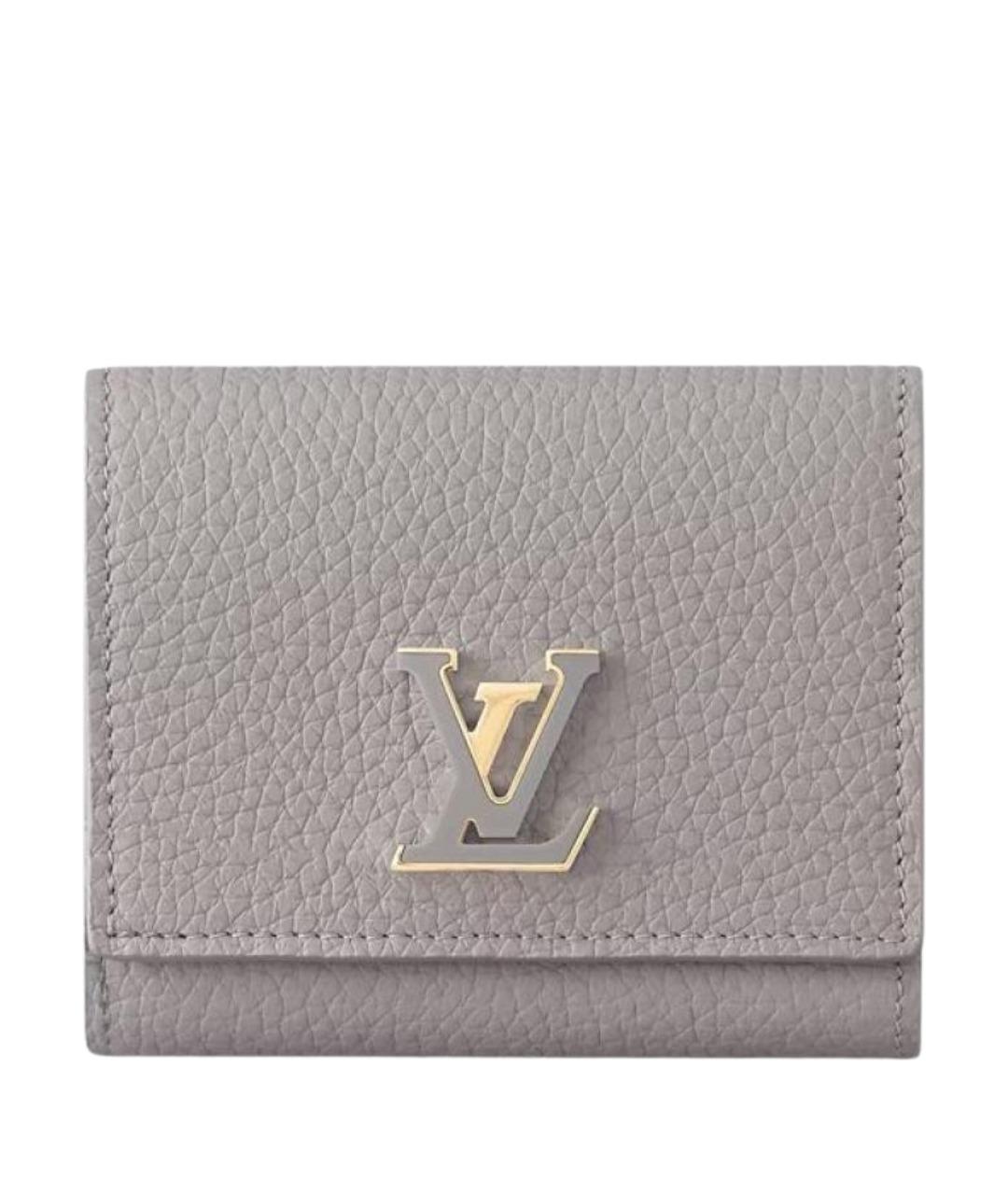 LOUIS VUITTON Серый кожаный кошелек, фото 1