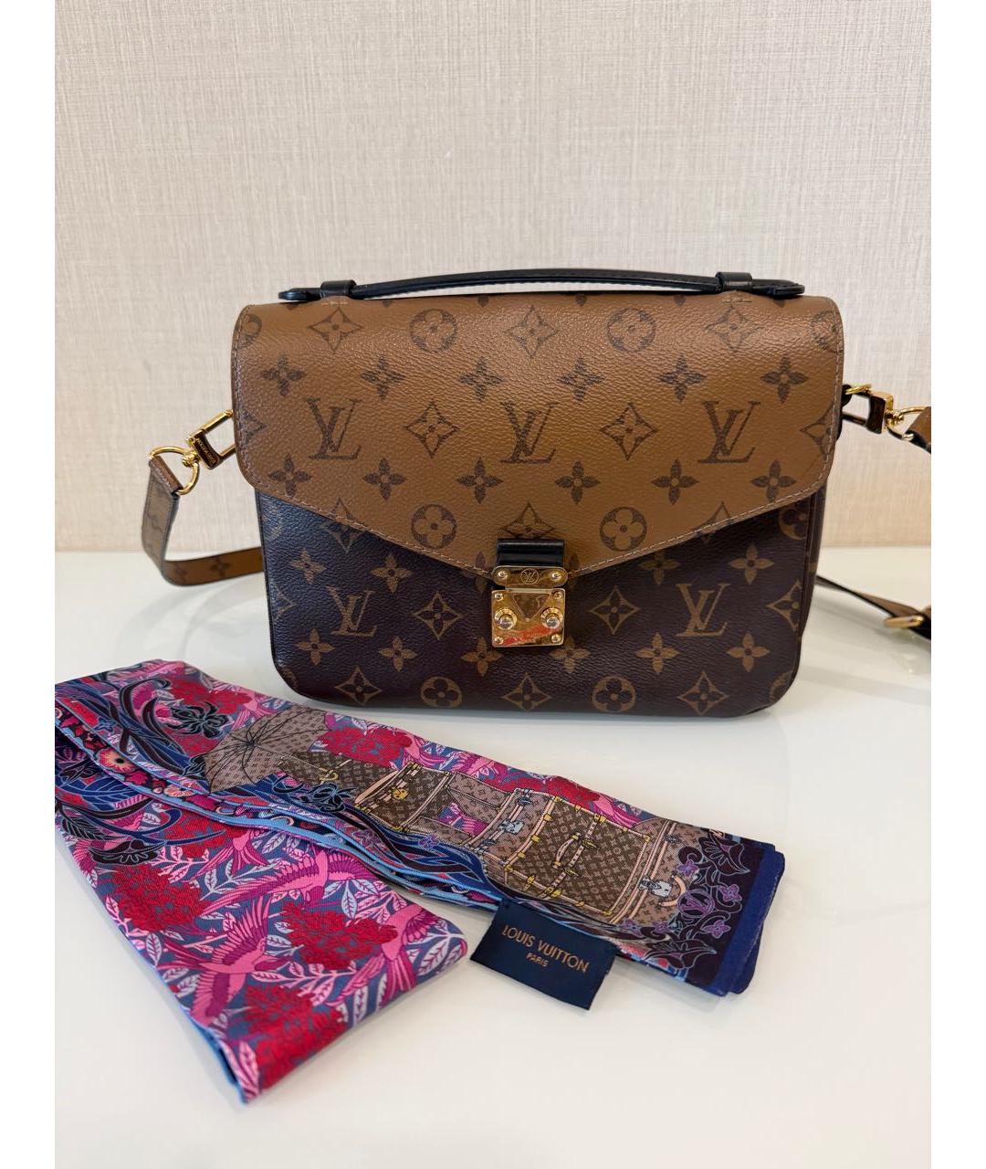 LOUIS VUITTON Коричневая сумка через плечо из канвы, фото 3