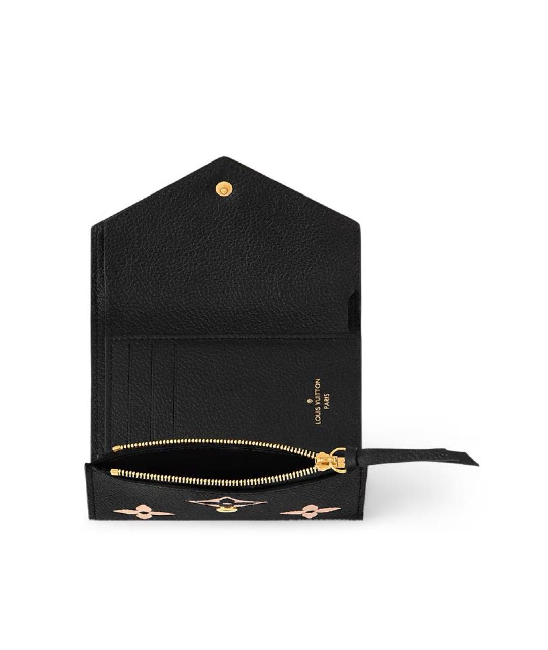 LOUIS VUITTON Черный кожаный кошелек, фото 3