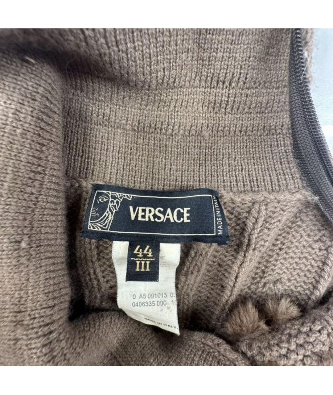 VERSACE Коричневая кашемировая жилетка, фото 4