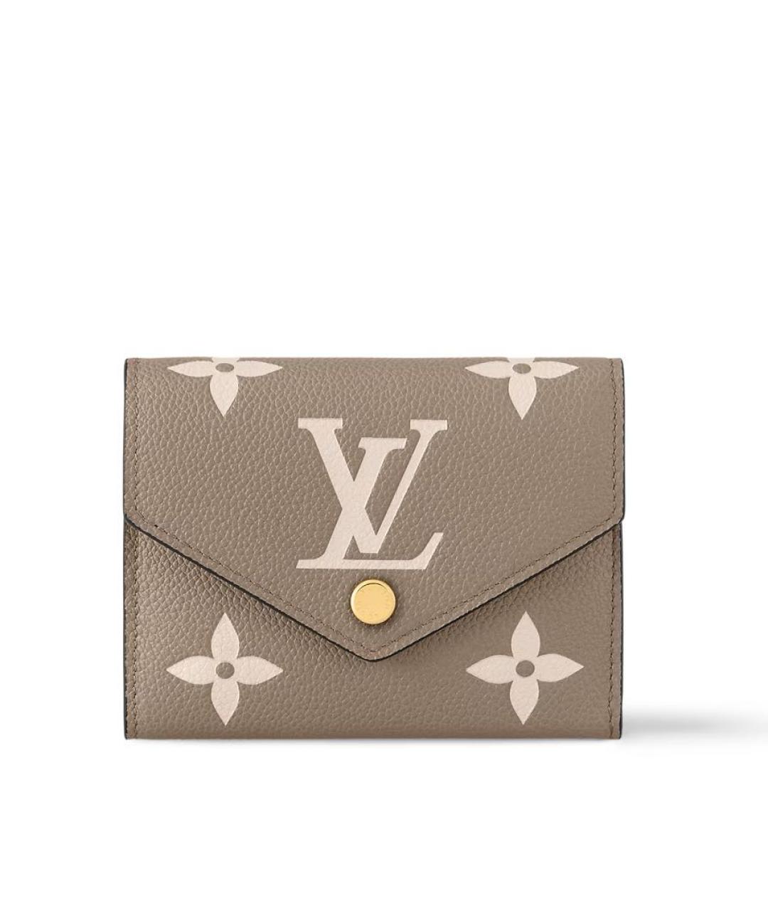 LOUIS VUITTON Бежевый кожаный кошелек, фото 6