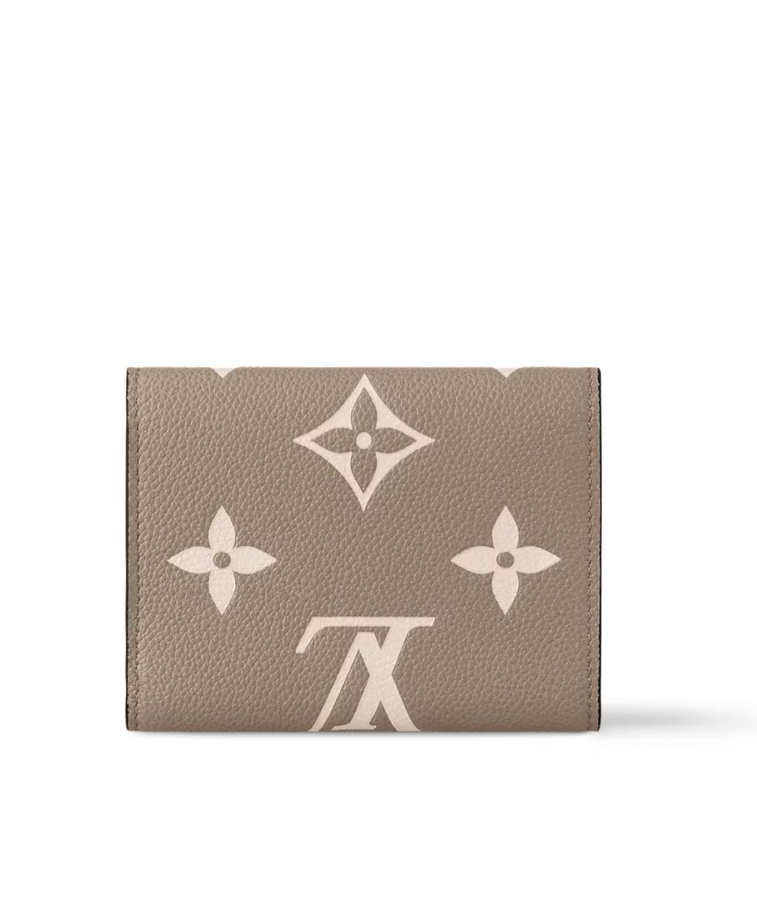 LOUIS VUITTON Бежевый кожаный кошелек, фото 4