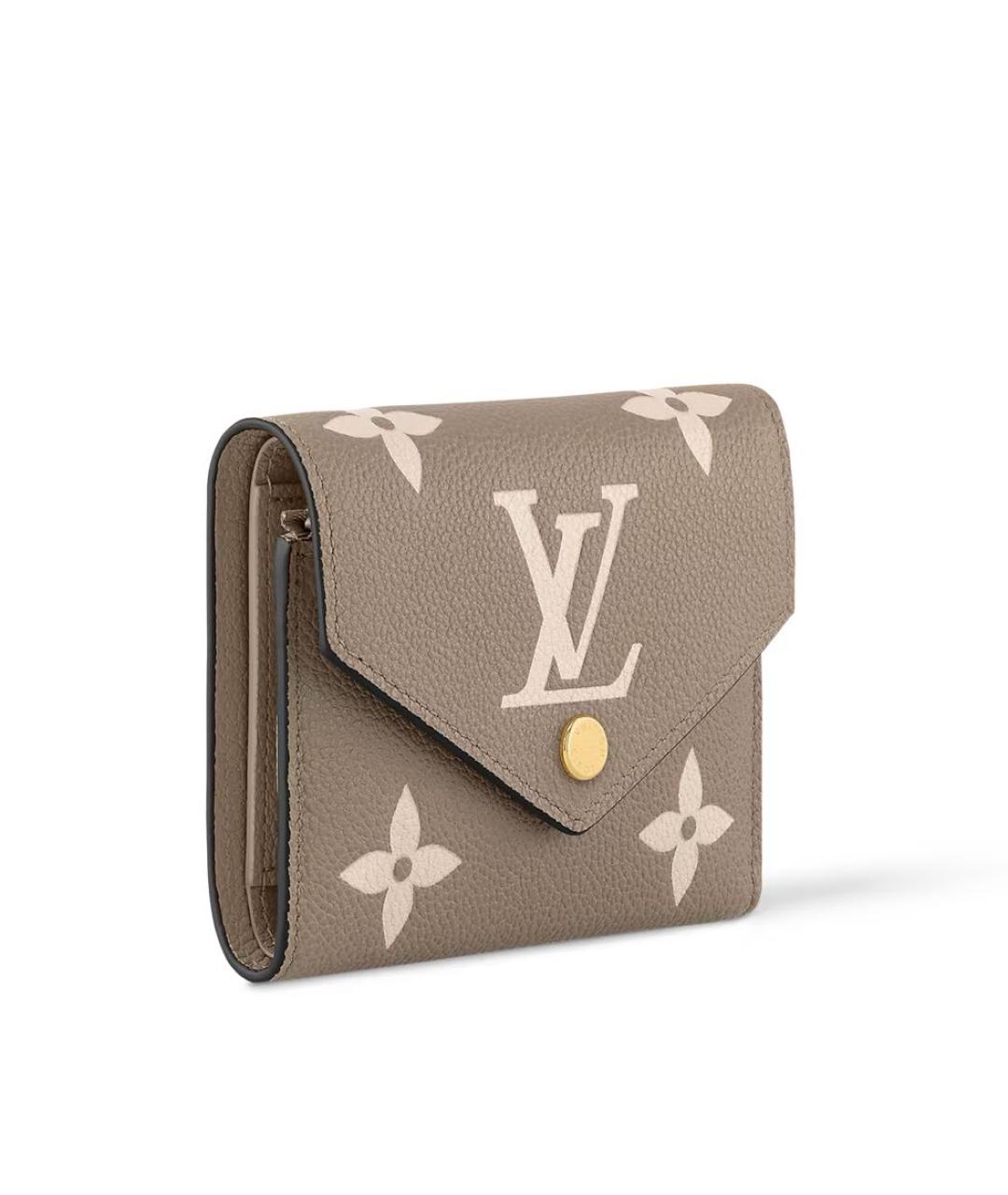 LOUIS VUITTON Бежевый кожаный кошелек, фото 2