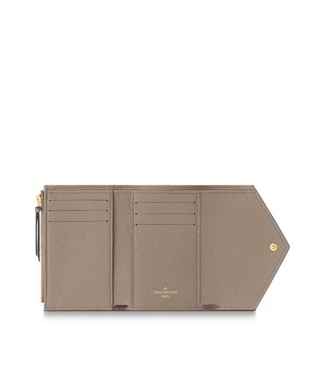 LOUIS VUITTON Бежевый кожаный кошелек, фото 5