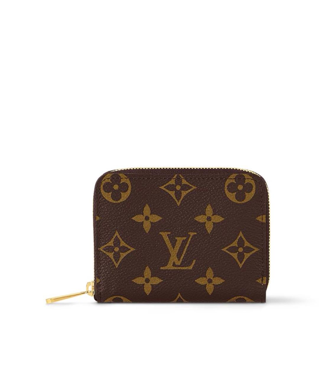 LOUIS VUITTON Коричневый кожаный кошелек, фото 4
