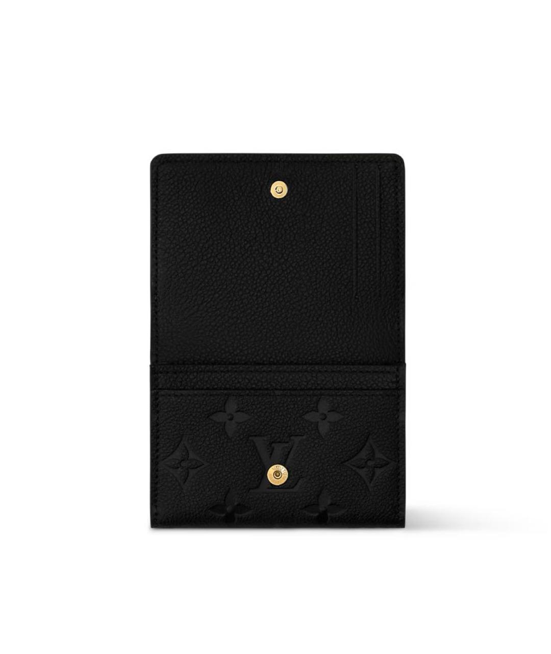 LOUIS VUITTON Черный кожаный кошелек, фото 3