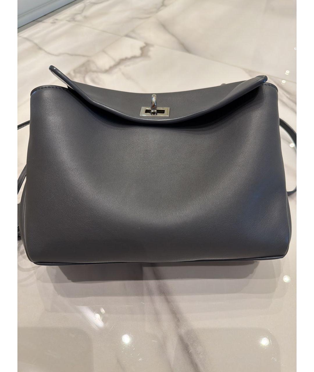 BALENCIAGA Антрацитовая кожаная сумка через плечо, фото 2