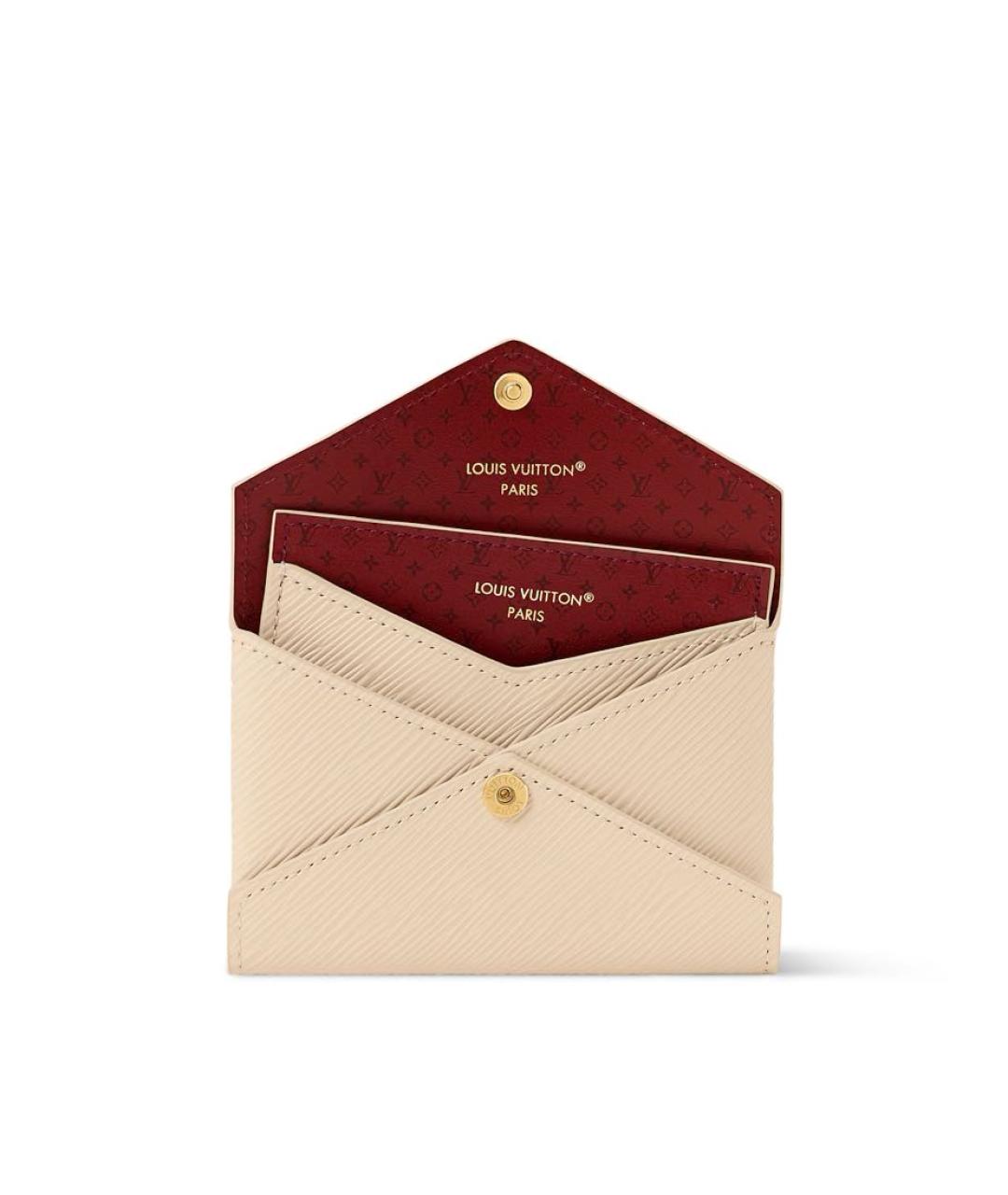 LOUIS VUITTON Бежевый кожаный кардхолдер, фото 3