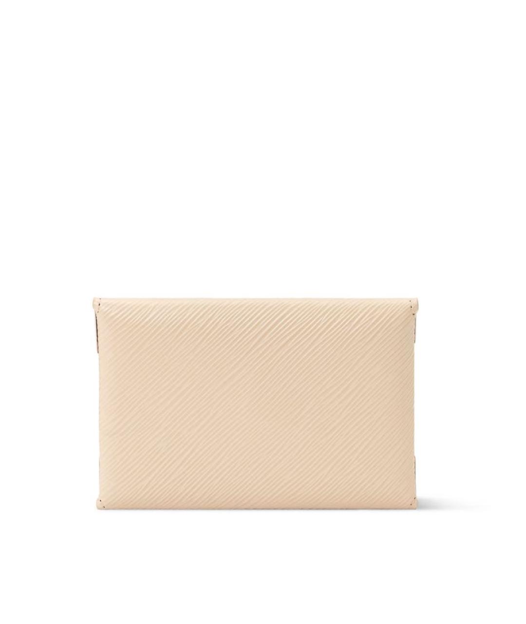 LOUIS VUITTON Бежевый кожаный кардхолдер, фото 4