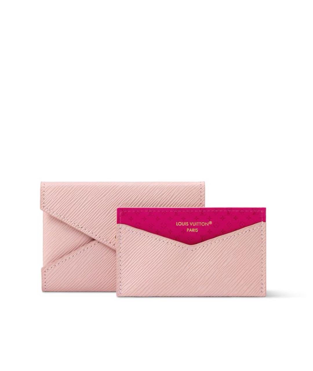 LOUIS VUITTON Розовый кожаный кардхолдер, фото 5