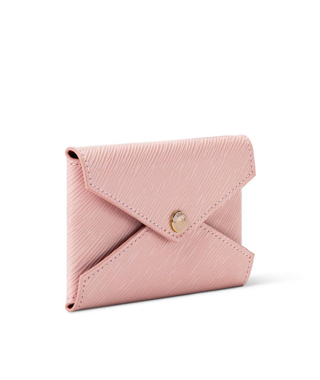 LOUIS VUITTON Розовый кожаный кардхолдер, фото 2