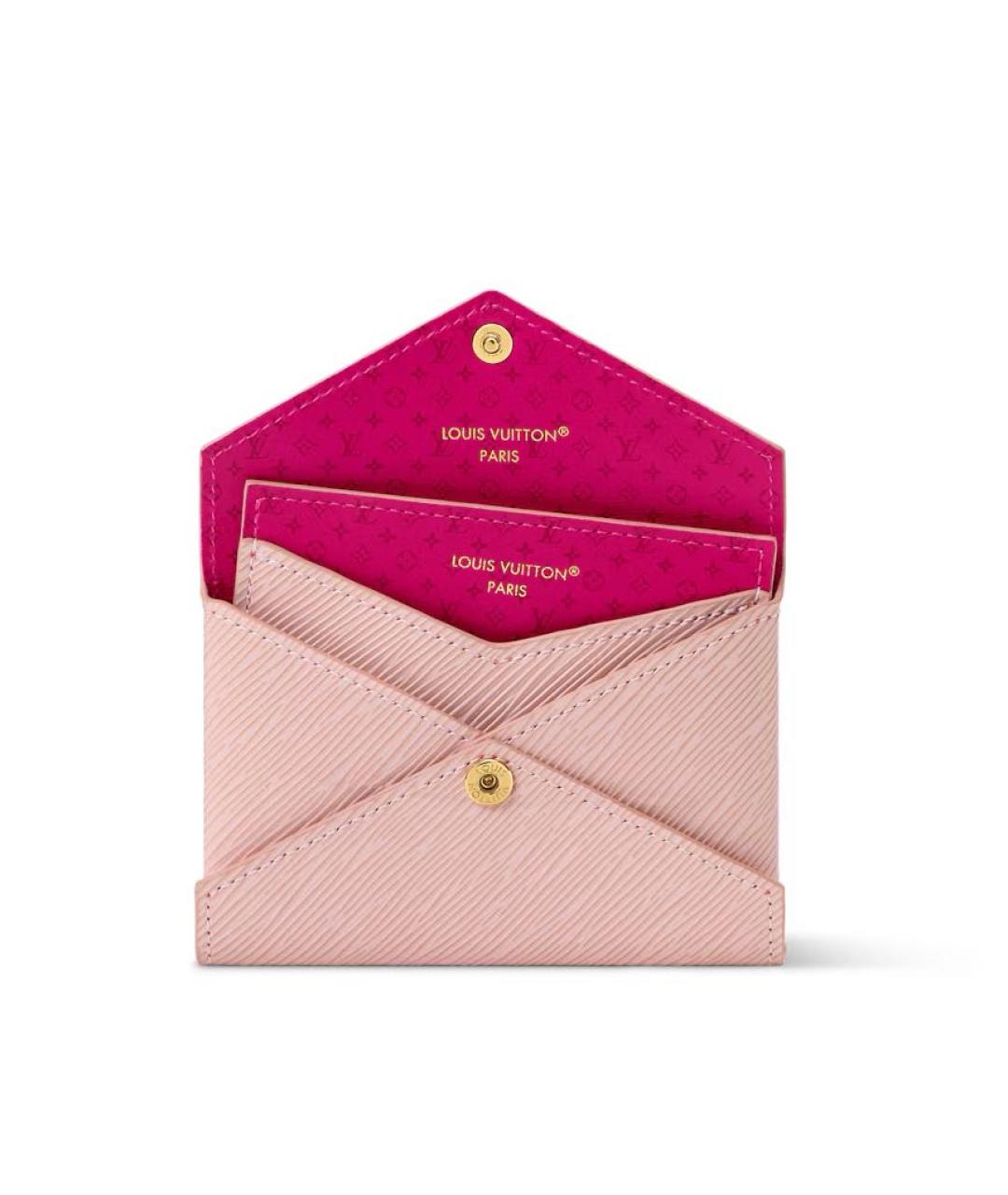 LOUIS VUITTON Розовый кожаный кардхолдер, фото 3