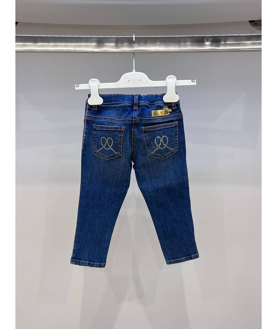 MOSCHINO Темно-синие деним детские джинсы, фото 3