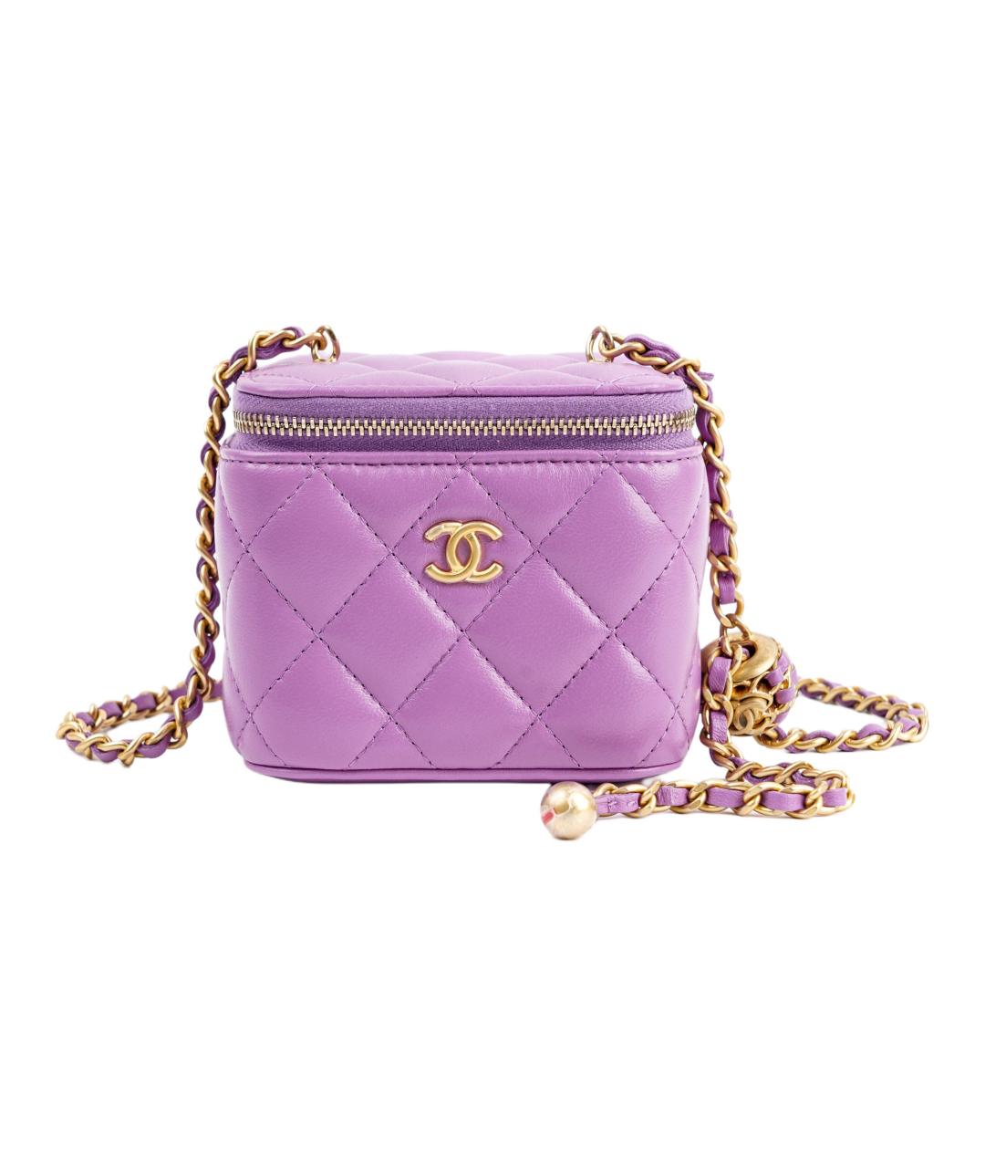 CHANEL Фиолетовая кожаная сумка через плечо, фото 1