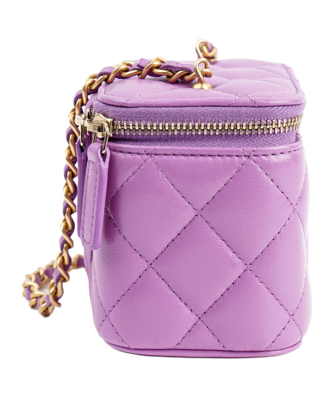 CHANEL Фиолетовая кожаная сумка через плечо, фото 2