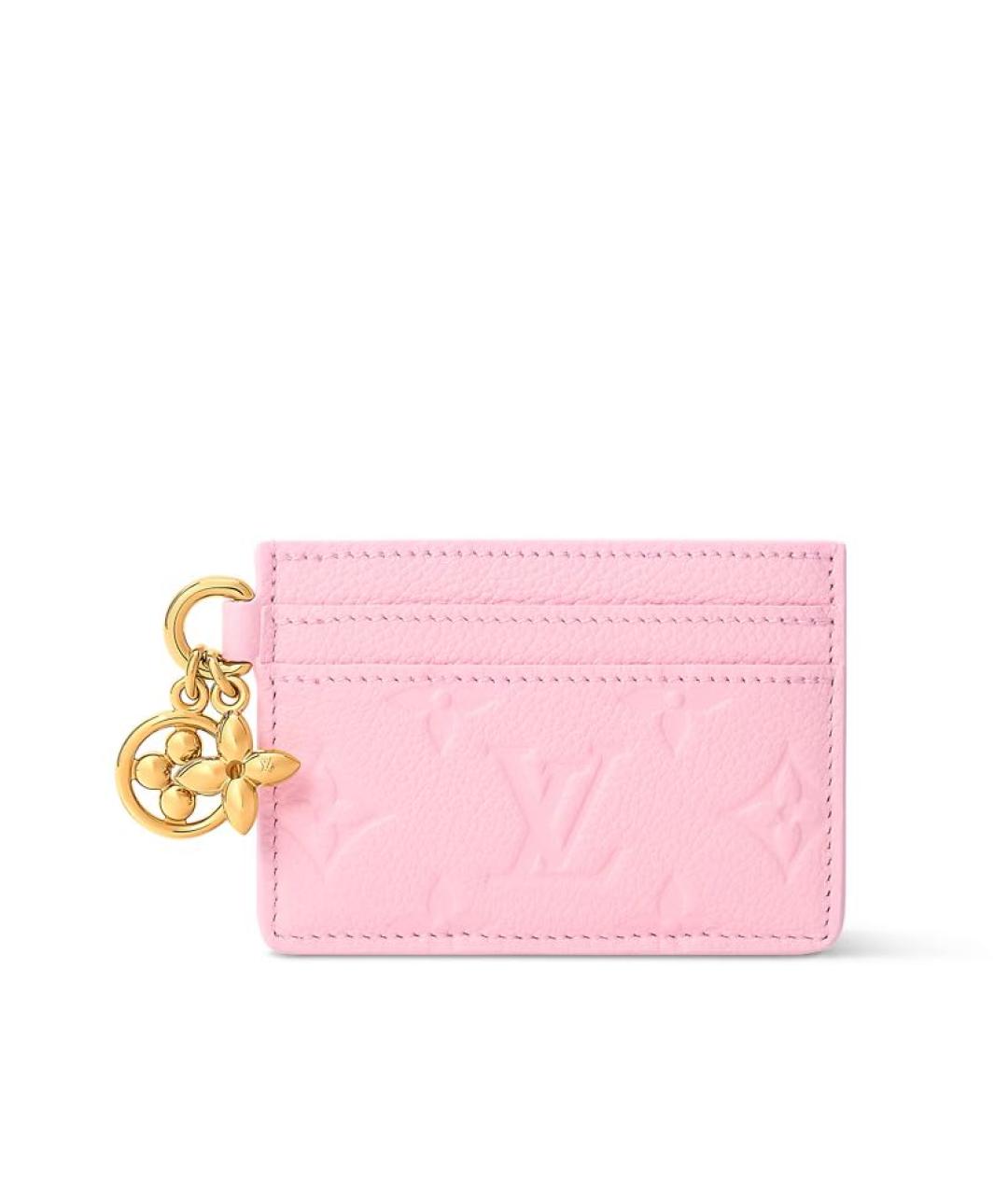 LOUIS VUITTON Розовый кожаный кардхолдер, фото 5