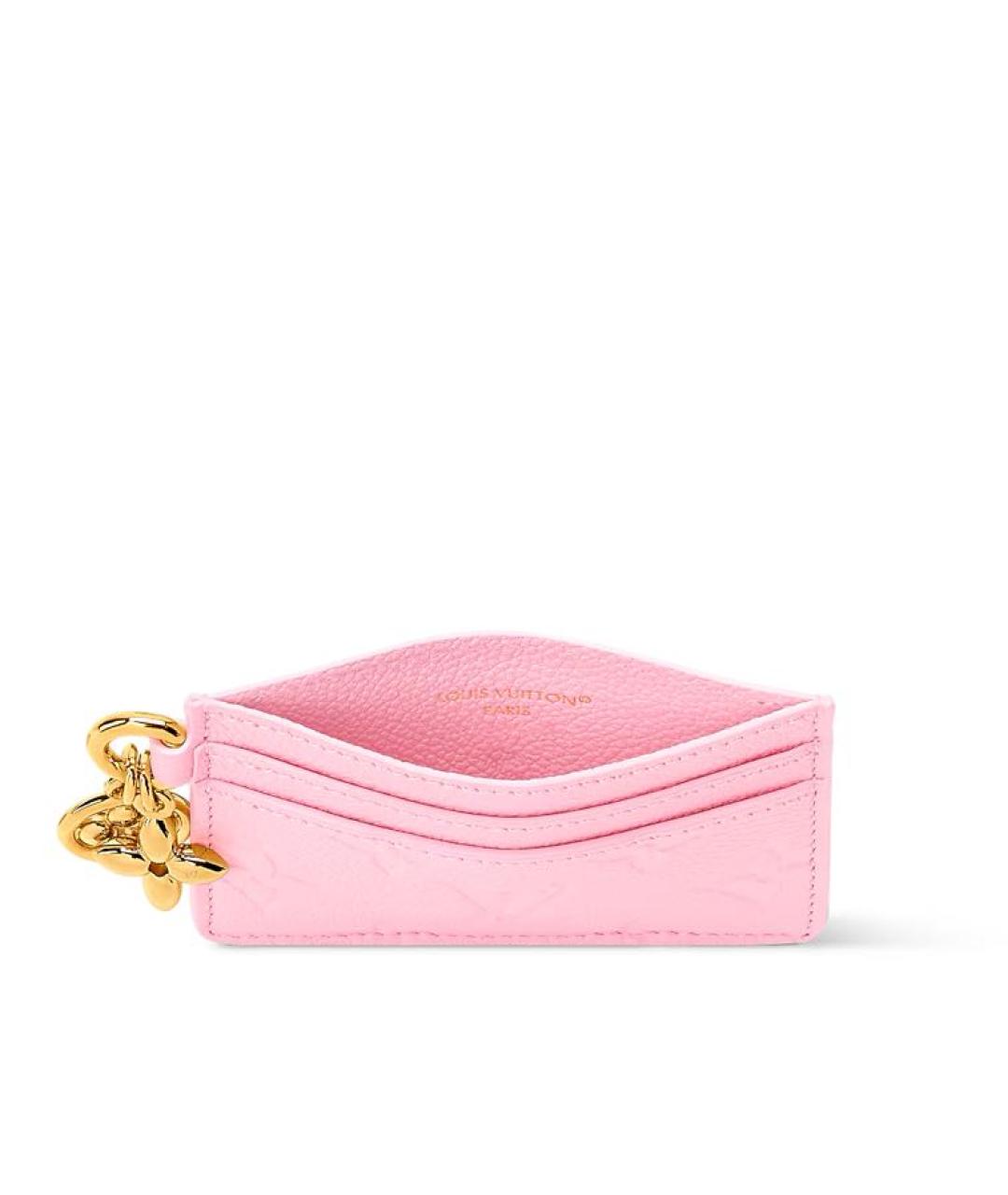 LOUIS VUITTON Розовый кожаный кардхолдер, фото 3