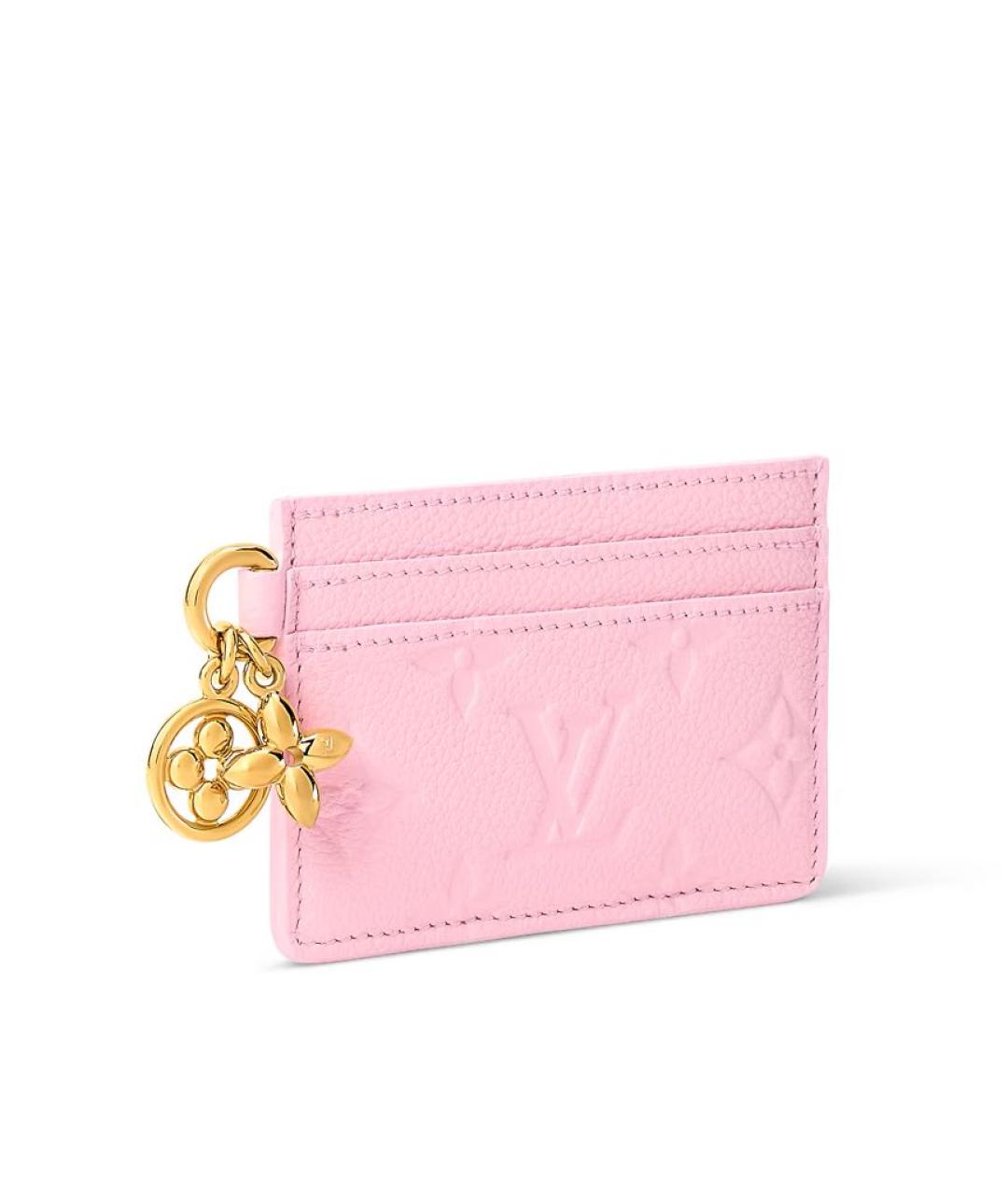 LOUIS VUITTON Розовый кожаный кардхолдер, фото 2